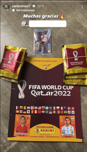 La historia que compartió Simón en su cuenta de Instagram.