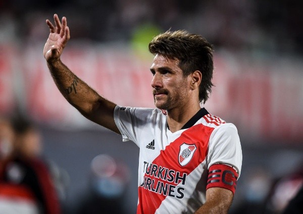 Ponzio fue el jugador que más veces lució la cinta de capitán en la era Gallardo: 122 presencias. (Foto: Getty).