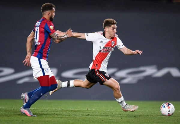 Rollheiser jugó 34 partidos en River y marcó un solo tanto, ante Colón en la final de 2021. (Foto: Getty).