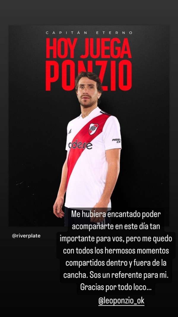 El mensaje de Gabriel Mercado.