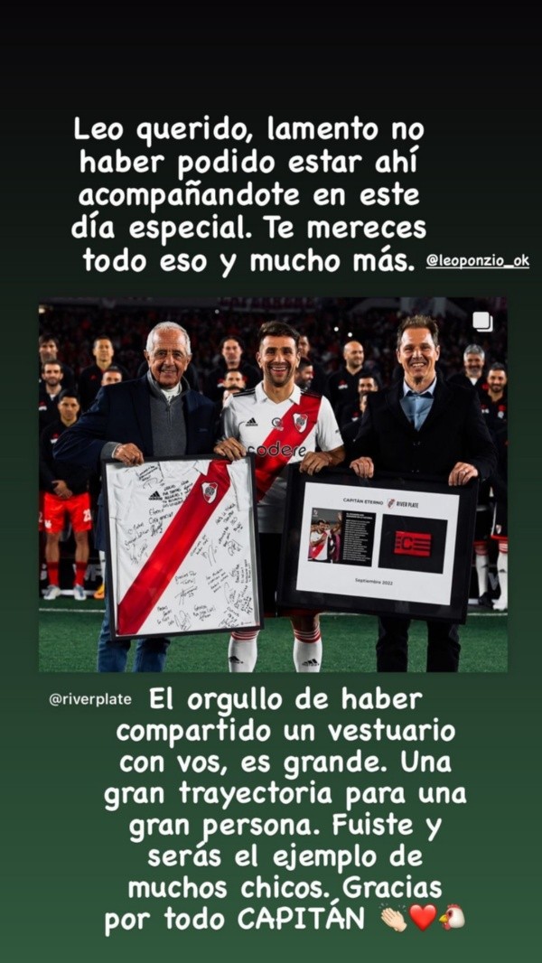 Sentidas palabras de Lucas Martínez Quarta.