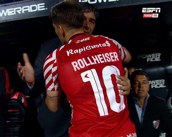 El saludo con Matías Biscay (Foto: captura de TV)