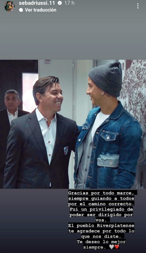 La dedicatoria de Driussi.