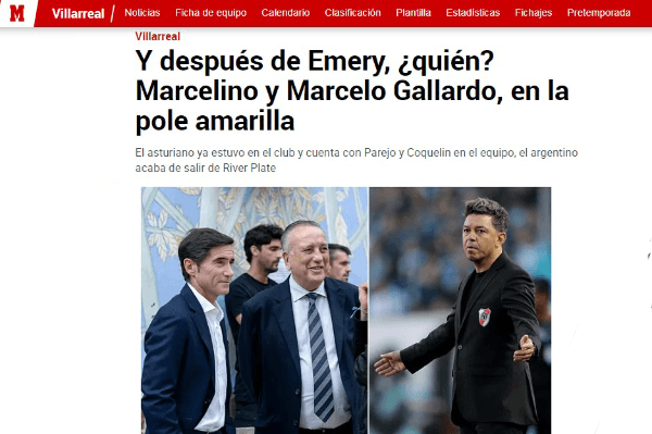 La noticia en el portal de Marca.