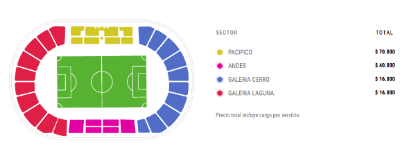 La parcialidad de River estará ubicada en la Galeria Cerro, coloreada de azul en la imagen.