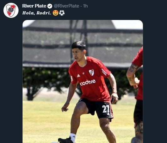 El posteo de River con Aliendro como protagonista.