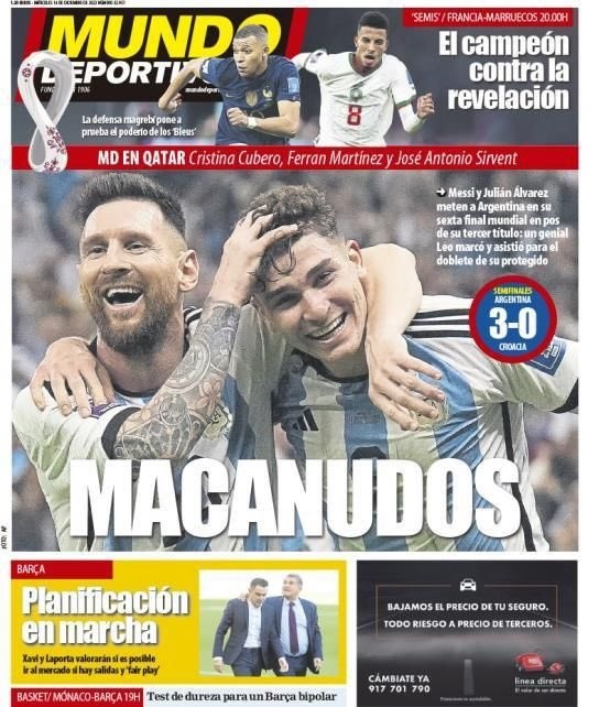 “Messi y Julián Álvarez meten a Argentina en su sexta final mundial”