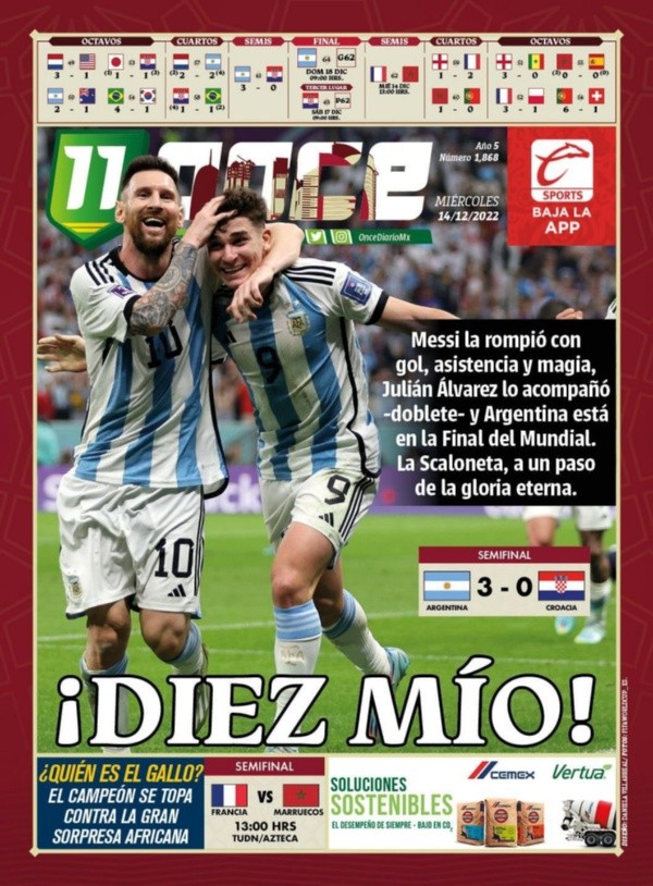 “Messi la rompió, con gol, asistencia y magia, Julián Álvarez lo acompañó -doblete- y Argentina está en la final del Mundial”