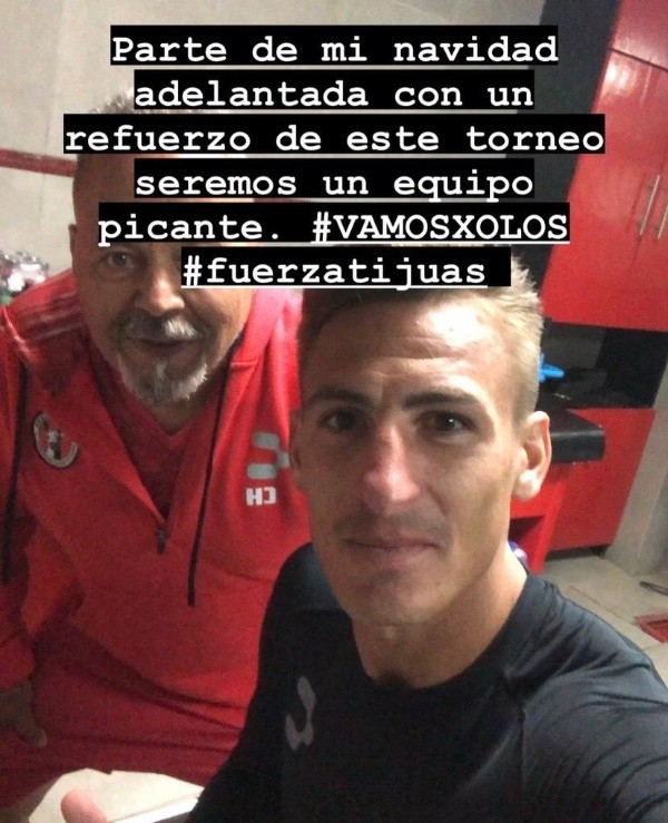 La historia que subió uno de los ayudantes del DT de Xolos revelando la llegada de Romero.