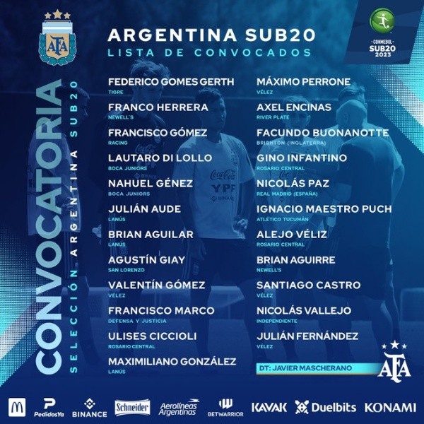 La lista de Mascherano para el Sudamericano (@Argentina)