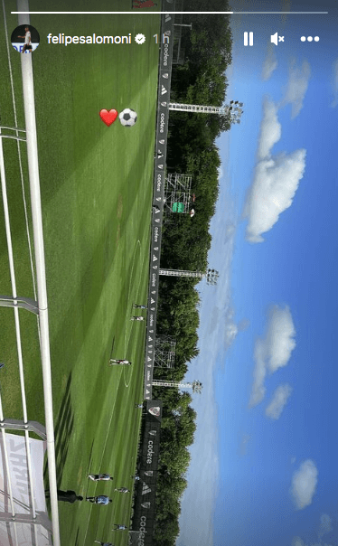 Salomoni, presente en Ezeiza para ver el partido de sus compañeros frente a Belgrano.