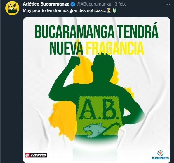 El posteo con algo de incógnita que hizo Bucaramanga hace unas horas.