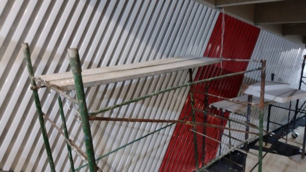 Una de las paredes del túnel único.