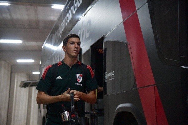 Nacho conducción: el 10 lució la cinta por primera vez en el Millonario (Foto: Prensa River)