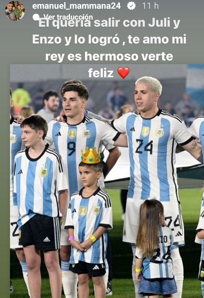 La historia que compartió Mammana en su Instagram.