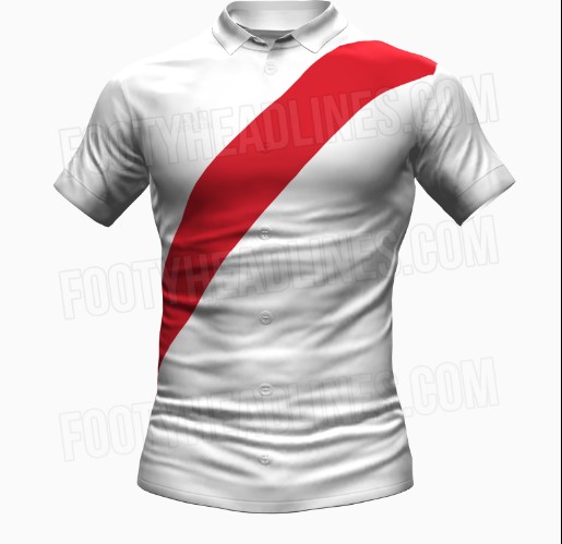 El rénder de la nueva camiseta de River (Foto: footyheadlines)
