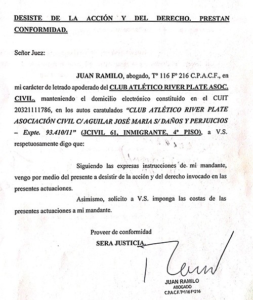 desestimación juicio aguilar