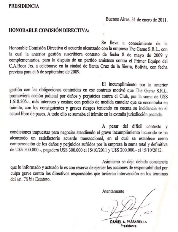 acta cd passarella aguilar the game